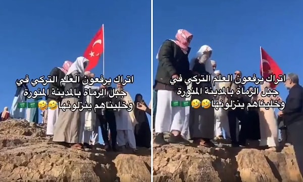 Türk bayrağının açılmasına izin vermeyen Araplar, Türklerin çekildikleri fotoğrafları da sildirdiler. Sosyal medyada paylaşılan o görüntüler gündem oldu.