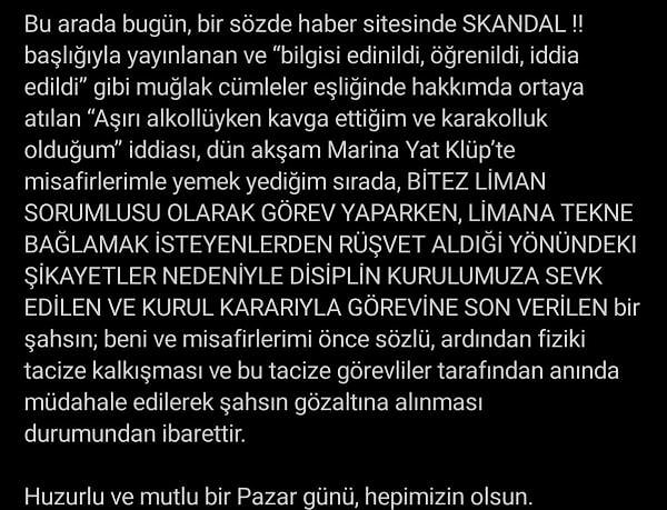 Gece yaşanan olayla ilgili sosyal medya hesabından açıklama yapan Başkan Aras şunları söyledi: