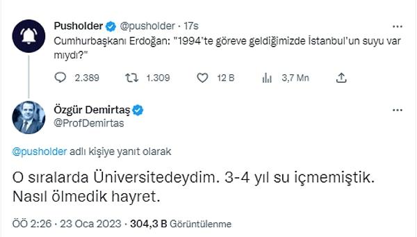Prof. Dr. Özgür Demirtaş da o yıllarda İstanbul'da üniversitede okuyan bir genç olarak hatırladığı günlere dair bir tespitte bulundu.