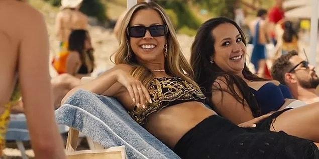 2. The two women seen chatting on the beach in the opening scene are actually contestants of the reality show 'Survivor'.