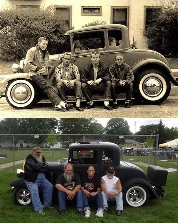 6. "Aynı dostlar, aynı araba. 50 yıllık koca bir arkadaşlık!" 🥰