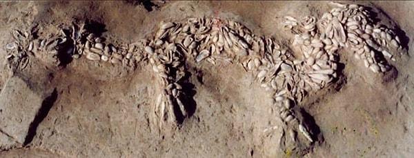 10. Çin'in Xishuipo kentindeki 6500 yıllık bu mezar, bir ejderhanın en eski tasvirlerinden birine sahiptir.