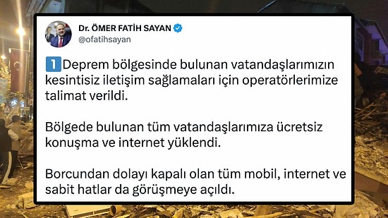 Deprem Bölgesindeki Vatandaşların Telefonlarına Ücretsiz Dakika ve İnternet Yüklendi