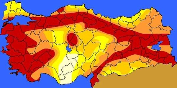 Tabloya göre Türkiye ve çevresi 122 yılda 6 ve üzeri büyüklükte 226 deprem yaşadı.
