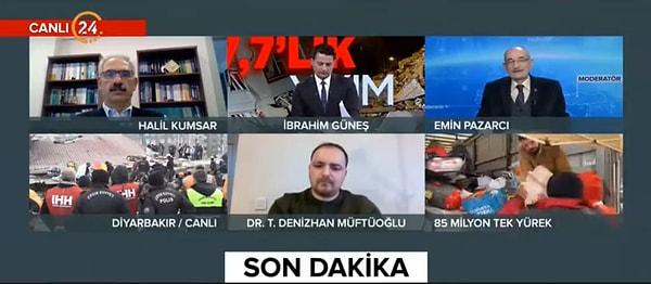 Tüm bunlar yaşanırken de Akşam Gazetesi Ankara Temsilcisi Emin Pazarcı, 24 TV'de başkanlık sistemini övdü. Emin Pazarcı o anlarda, 'Başkanlık sistemindeki hızlı karar verme mekanizmasını gösteriyor. Ben bugün sabahleyin baktığımda iş makinaları oradaydı. Ama biz 17 Ağustos depreminde 48 saat sonra harekete geçebildik ve iş makinası yoktu' dedi.