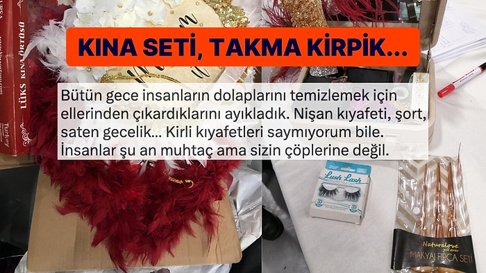 Depremzedelere Gönderilen Yardım Malzemelerinin İçinden Çıkan Kına Seti Pes Artık Dedirtti