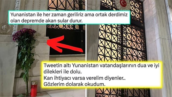 Deprem Sonrası Büyükelçilik Kapısına Çiçek Bırakan Komşu Ülke Yunanistan'ın Desteği Yüreğimizi Isıttı!