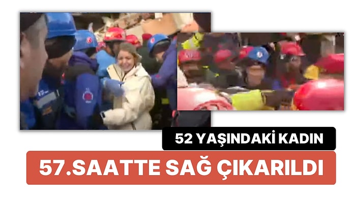 Adıyaman'da 57 Saat Sonra 52 Yaşındaki Bir Kadın Enkazdan Sağ Çıkarıldı