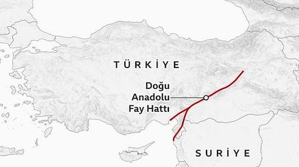 Doğu Anadolu Fay Hattı Türkiye'nin doğusunda bulunur ve bu fay, Anadolu levhası ve Arap levhası arasındaki sınır boyunca uzanır. Kuzey Anadolu ve Ege Bölgesi fay hatlarıyla birlikte üç ana hattından biri olan bu fay hattı, Türkiye'nin güneyine kadar aktif bir deprem bölgesi yaratır.