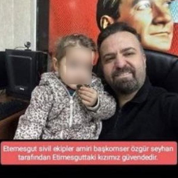 Postal Haber isimli bir Twitter hesabı tarafından yapılan paylaşımlarda, o çocuğun Etimesgut Sivil Ekipler Amiri Başkomser Özgür Seyhan tarafından kurtarıldığı iddia edildi.