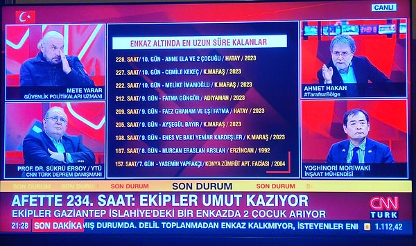 Ancak olimpiyat rekoruymuş gibi lig tablosuymuş gibi ekrana getirilen bu tablo da izleyicilerin kanını dondurdu.