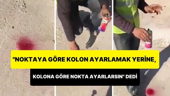 'Noktaya Göre Kolon Ayarlamak Yerine, Kolona Göre Nokta Ayarlarsın' Diyerek Gülen İnşaat İşçisi Tepki Çekti