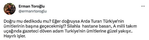 Erman Toroğlu Twitter'dan yaptığı paylaşımda şunları söyledi: