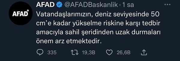 AFAD'ın Twitter açıklaması