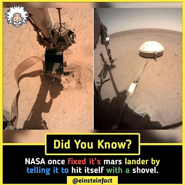 9. НАСА однажды починило свой спускаемый аппарат на Марс, приказав ему ударить себя лопатой