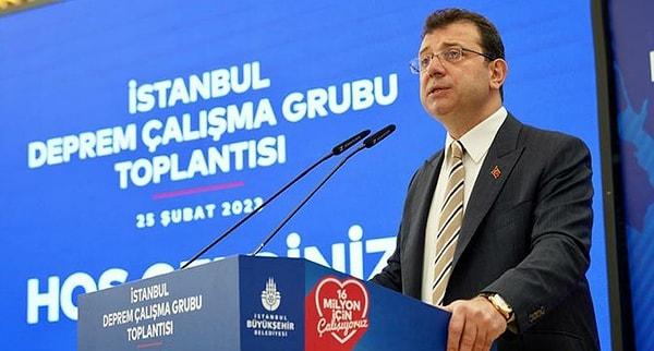 İmamoğlu konuşmasında, "Bu trajedinin İstanbullulara yaşatılmasına izin vermeyeceğim. İstanbulluları seferberliğe davet edeceğim" ifadelerini kullandı.