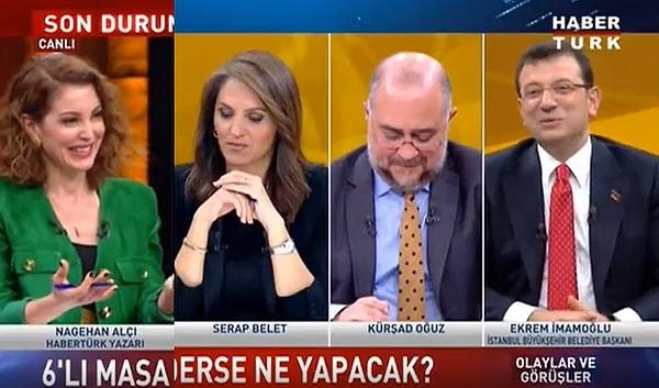 Gazeteci Nagehan Alçı, o anlarda Ekrem İmamoğlu'na, "Kemal Bey size gelse, 'Ben mi çok oy alırım, sen mi' dese, ne dersiniz?" diye sordu.