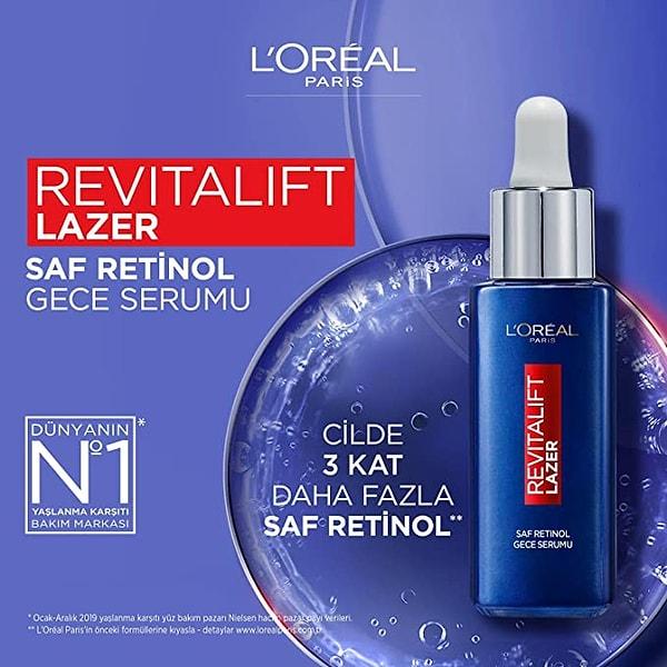 1. L’Oréal Paris Revitalift Lazer Saf Retinol Gece Serumu