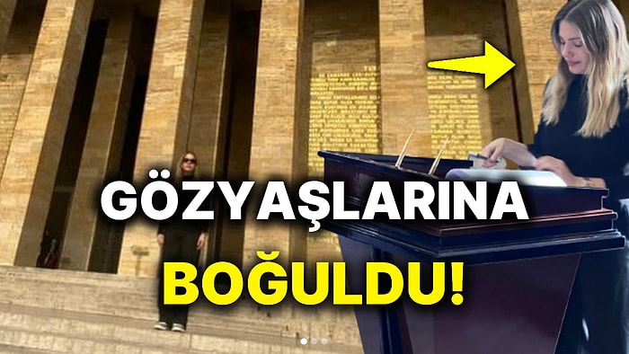 Eda Ece, Anıtkabir Ziyareti Sırasında Ata'mıza Yazdıklarını Okurken Gözyaşlarına Boğuldu!