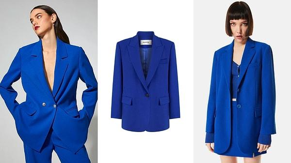 8. Her sezon kullanabileceğiniz bu blazer ceketlerin kobalt mavisi rengine bir şans verin. Sizi oldukça havalı ve dikkat çekici gösterecek!