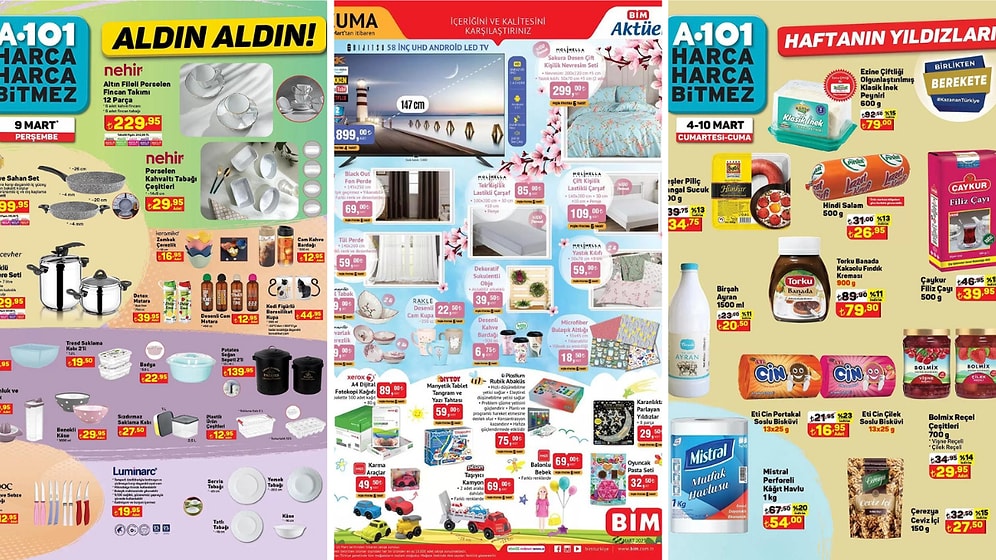 İndirim Günleri Başlıyor! 4 - 12 Mart Haftasında A101, BİM ve ŞOK Aktüel Ürünler Listesinde Ne Var?