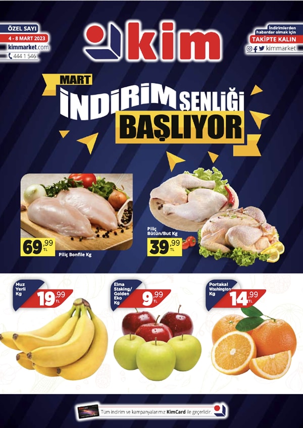 4 - 8 Mart Kim Market Aktüel Ürün Katalog (Manav İndirimleri Sayfa 1):