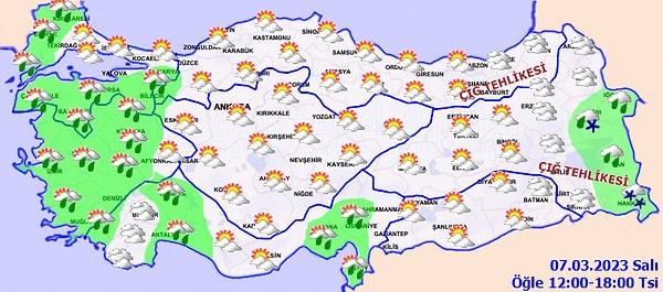 7 Mart Salı Türkiye geneli hava durumu