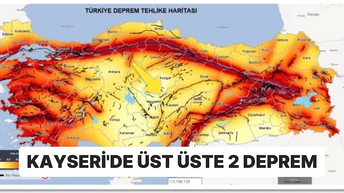 Kayseri’de 4.9 Büyüklüğünde Deprem