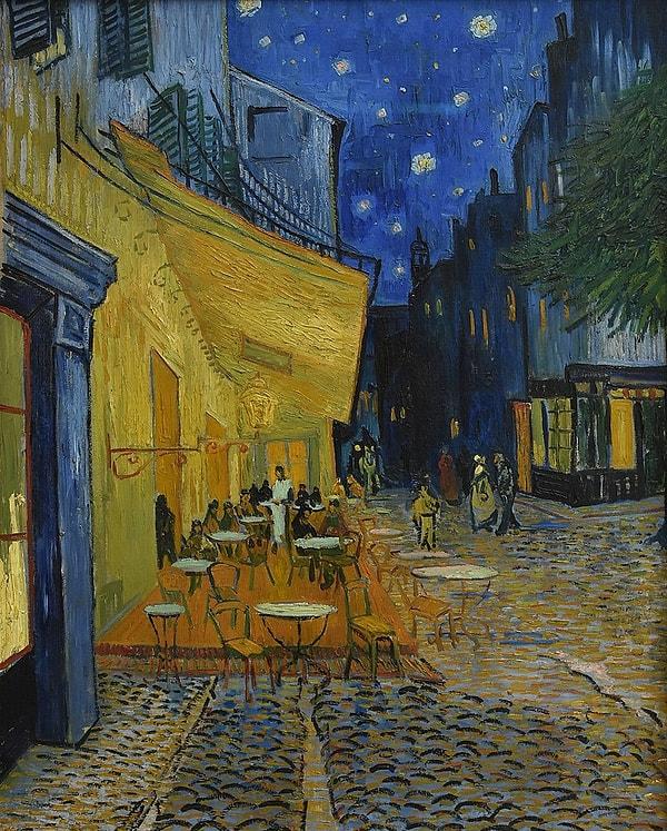 5. Sırada Van Gogh'un hakkında ilginç bir iddia ortaya atılmış olan "Kafe Terasta Gece" adlı eseri var.