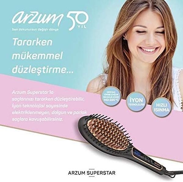 8. Saçları tararken bir yandan da şekil veren  Arzum AR5036 Superstar Saç Düzleştirici Fırça şans verilmesi gereken ürünlerden biri.