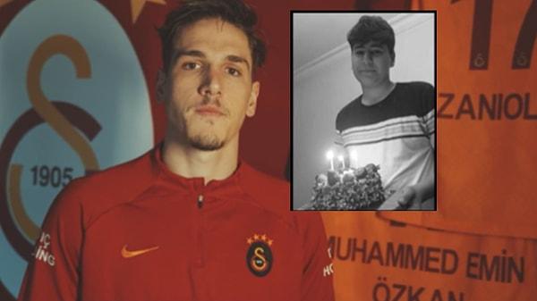 Galatasaray'da Nicolo Zaniolo'nun golünden sonra Kahramanmaraş merkezli meydana gelen felakette hayatını kaybeden Muhammed Emin Özkan'ın adı anons edildi.