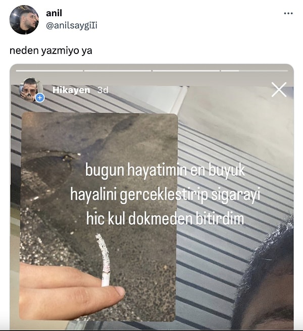 9. Hoşlandığım çocuk cevap versin diye attığım bir milyonuncu story 👇