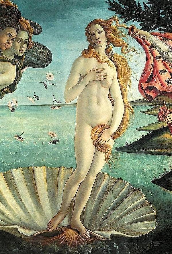 It depicts the moment when Venus is about to land.