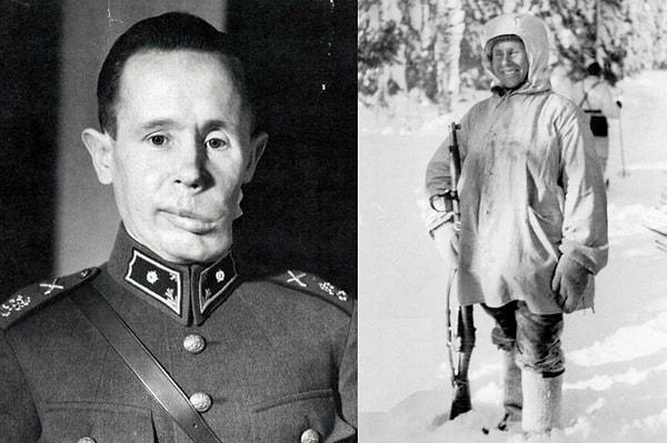 Ne yazık ki 6 Mart 1940 yılında çenesine isabet eden bir kurşunla yüzünün yarısını kaybetti Simo Hayha.