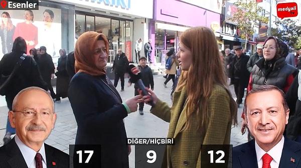 İstanbul Esenler'de yapılan sokak röportajında bir kadın Erdoğan'a oy vereceğini söyleyerek, 'Allah gibi adam' dedi.