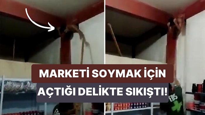 Marketi Soymak İçin Açtığı Delikte Sıkışan ve Acımasızca Dövülen Hırsızın İlginç Anları