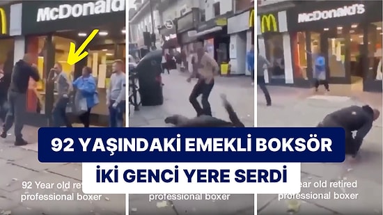 92 Yaşındaki Emekli Boksörün Kendisine Sataşan İki Genci Yumrukla Yere Serdiği Anlar Viral Oldu