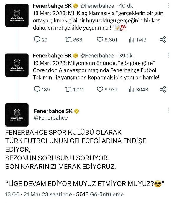 "Milyonların önünde, “göz göre göre” Corendon Alanyaspor maçında Fenerbahçe Futbol Takımını lig yarışından koparmak için yapılan hamle!"