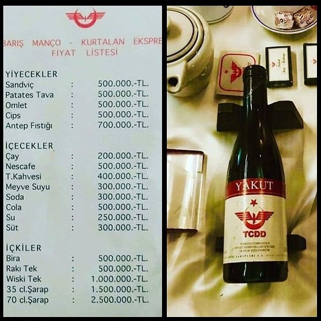 Trenlerin restoran kısmında isteyen sipariş versi diye alkollü içecekler satılırdı. Trende sigara böreği yiyip bira içmek sıradan bir olaydı.