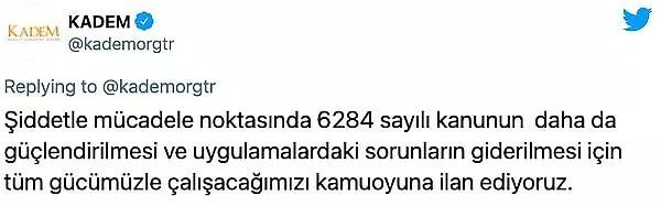 İmamoğlu konuşmasında ayrıca  Erdoğan'ın kızı, KADEM Vakfı Mütevelli Heyet Başkanı Sümeyye Erdoğan Bayraktar'ın derneği aracılığıyla “Şiddetle mücadele noktasında 6284 kanunun daha da güçlendirilmesi ve uygulamalardaki sorunların giderilmesi için tüm gücümüzle çalışacağımızı kamuoyuna ilan ederiz" açıklamasını hatırlattı.