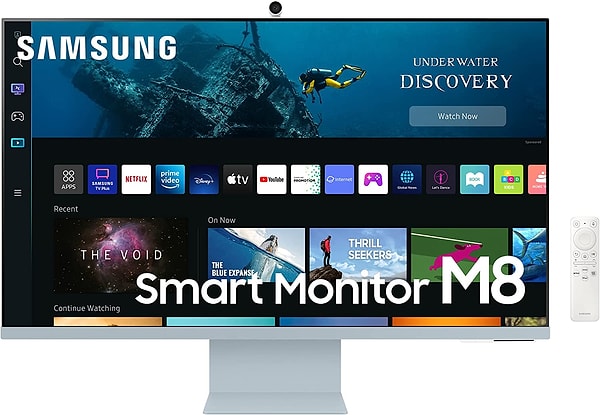 Samsung LS32BM80BUUXUF M8 32" UHD Dahili Kameralı Yükseklik Ayarlı Mavi Smart Monitor