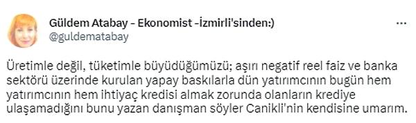 Ziraat Bankası'na yönelik Canikli'nin açıklamalarına da sosyal medyada ekonomistler yorum yaptı.