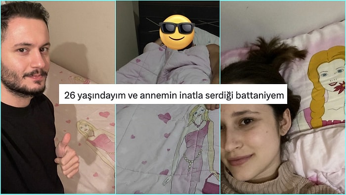 Yaşını Başını Almış Olmalarına Rağmen Barbie Desenli Nevresim Takımı Kullananlar Viral Oldu