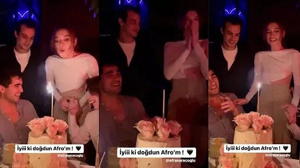 Saraçoğlu'nun doğum günü kutlaması esnasında pastasını üflerken sevgilisi Mert Yazıcıoğlu'nun değil de Mert Ramazan Demir'in elini tutmaya çalışması dedikoduları iyice alevlendirdi.