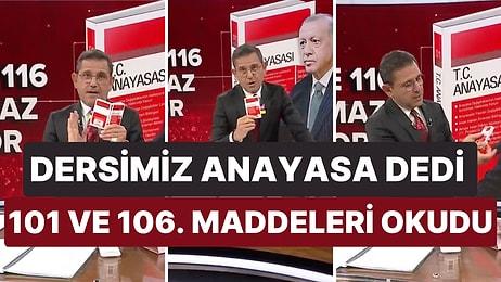 Fatih Portakal Ana Haber Bülteninde Hatırlattı: "101 ve 116. Madde Erdoğan Yeniden Cumhurbaşkanı Olamaz Diyor"