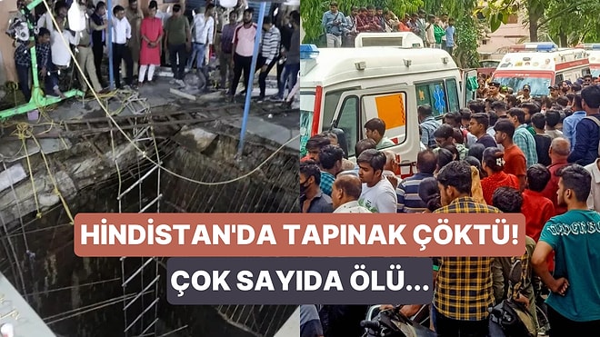 Hindistan'da Tapınağın Çökmesi Üzerine Onlarca Kişinin Kuyuya Düşüp Hayatını Yitirdiği Korkunç Anlar