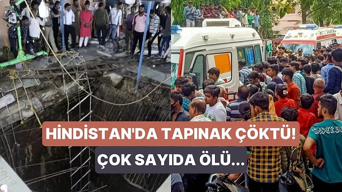 Hindistan'da Tapınağın Çökmesi Üzerine Onlarca Kişinin Kuyuya Düşüp Hayatını Yitirdiği Korkunç Anlar