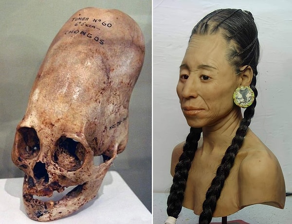 13. Peru'nun Paracas yarımadasında 1928 yılında birçok 'uzun' kafatası keşfedilmişti. M.Ö. 800 ile 100 seneleri arasında yerlilerin, alınlarını uzatmak için kafalarını sıkıca örttükleri ve kafataslarının deformasyona uğradığı ortaya çıktı.