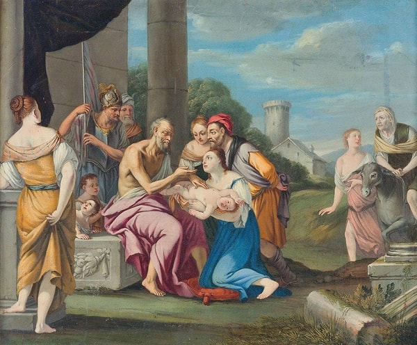 Yunan mitolojisinin ünlü kahini Tiresias, Narcissus'un annesine, oğlunun ancak kendini bilmezse uzun yaşayacağı kehanetinde bulunur.