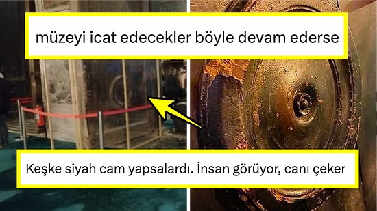 Ayasofya'nın Kemirilen Kapısı İçin Camlı Önlem Alınması Karşısında Espriyi Patlatan Kişiler Kahkaha Attırdı